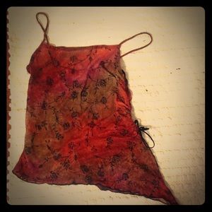 See through sexy asymmetrical cami