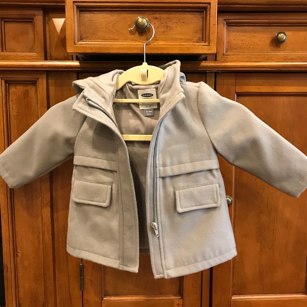 Gray pea coat kids