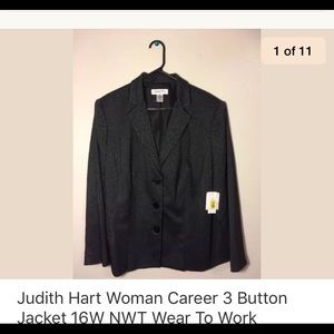 Judith Hart Woman 3 Button blazer jacket gray