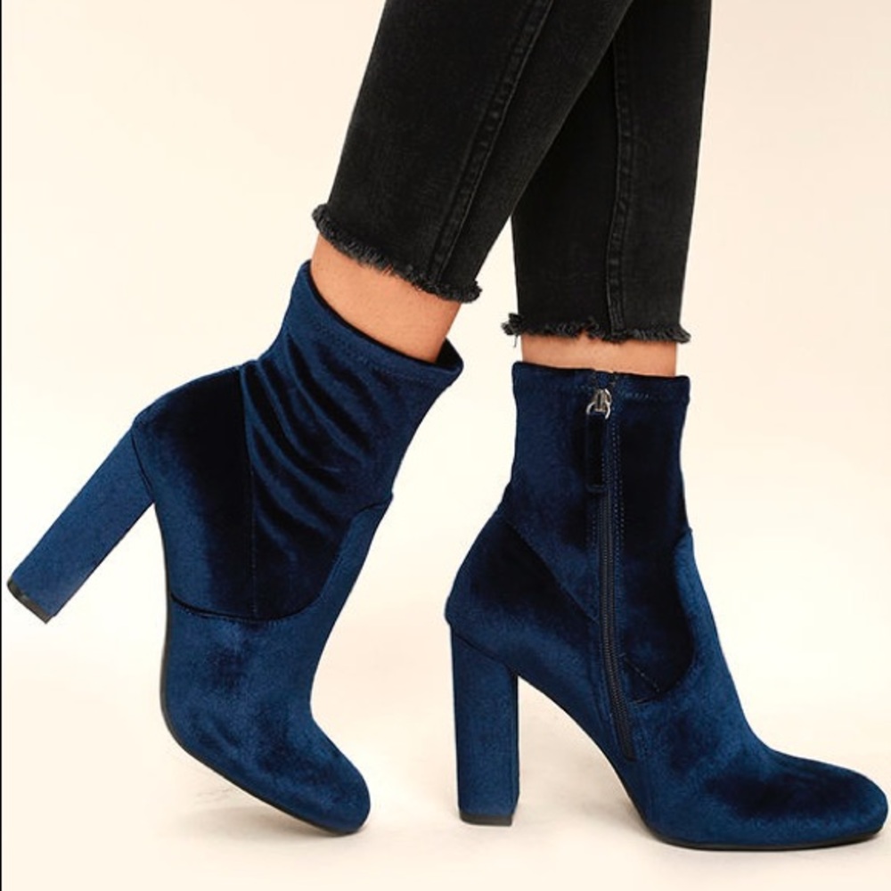 Steve Madden Blue Velvet Edit Boots