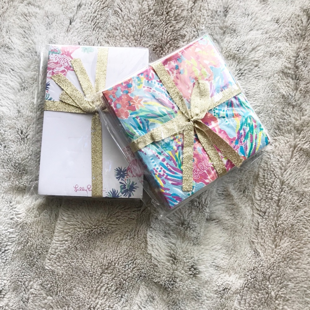 Lilly Pulitzer cocktail napkins & notepad