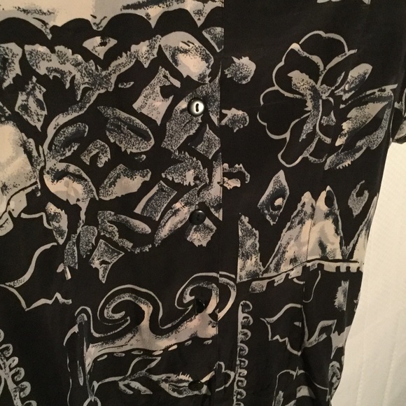 Studio A Black/grey S silk fitted style blouse - Picture 4 of 8