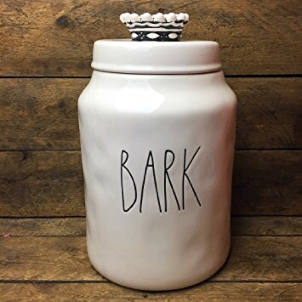 rae dunn bark canister