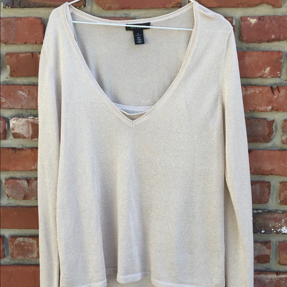 NWOT WHBM gold cami and sweater