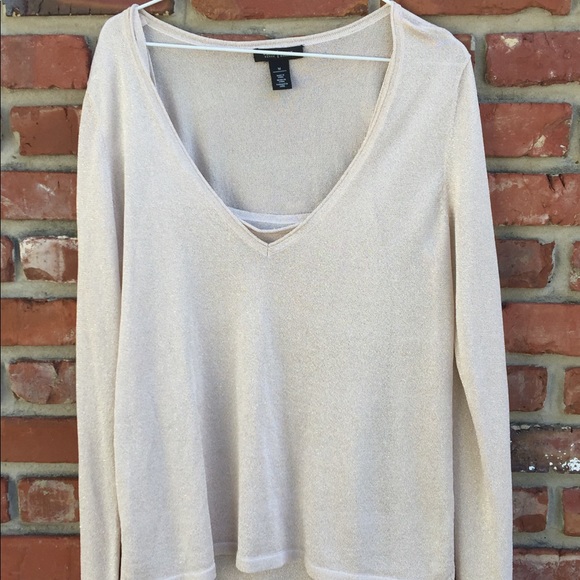 NWOT WHBM gold cami and sweater - Picture 1 of 3