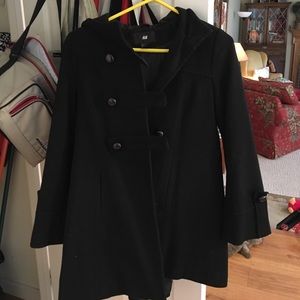H&M pea coat!with hood!