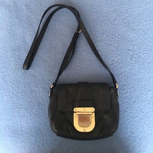 Michael Kors black leather crossbody purse