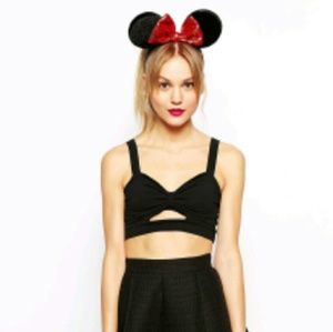 NWOT MINNIE MOUSE SEQUIN EAR BOW HEADBAND