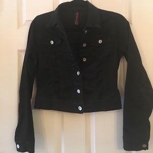 Adorable black stretch jean jacket