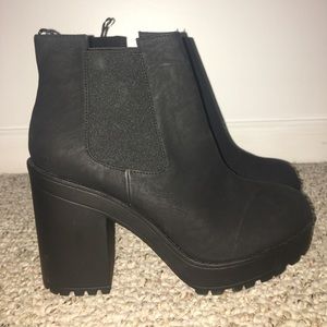 Chunky Platform Black Booties
