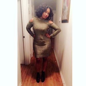 Shiny Gold Party Dress