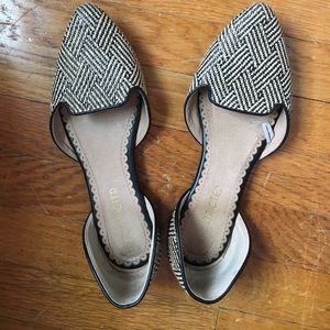 Rattan D'Orsay Flats