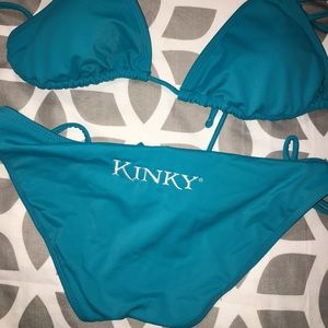 Teal Kinky Liquor Brand Bikini