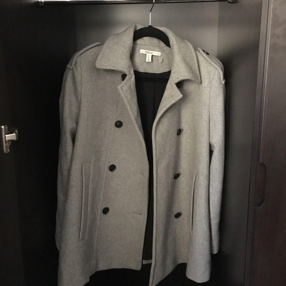 zara gray wool swing coat size large