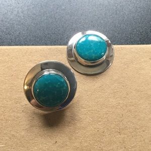 Vintage turquoise and silver posts.