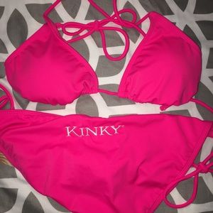 Dark Pink Kinky Liquor Brand Promo Bikini