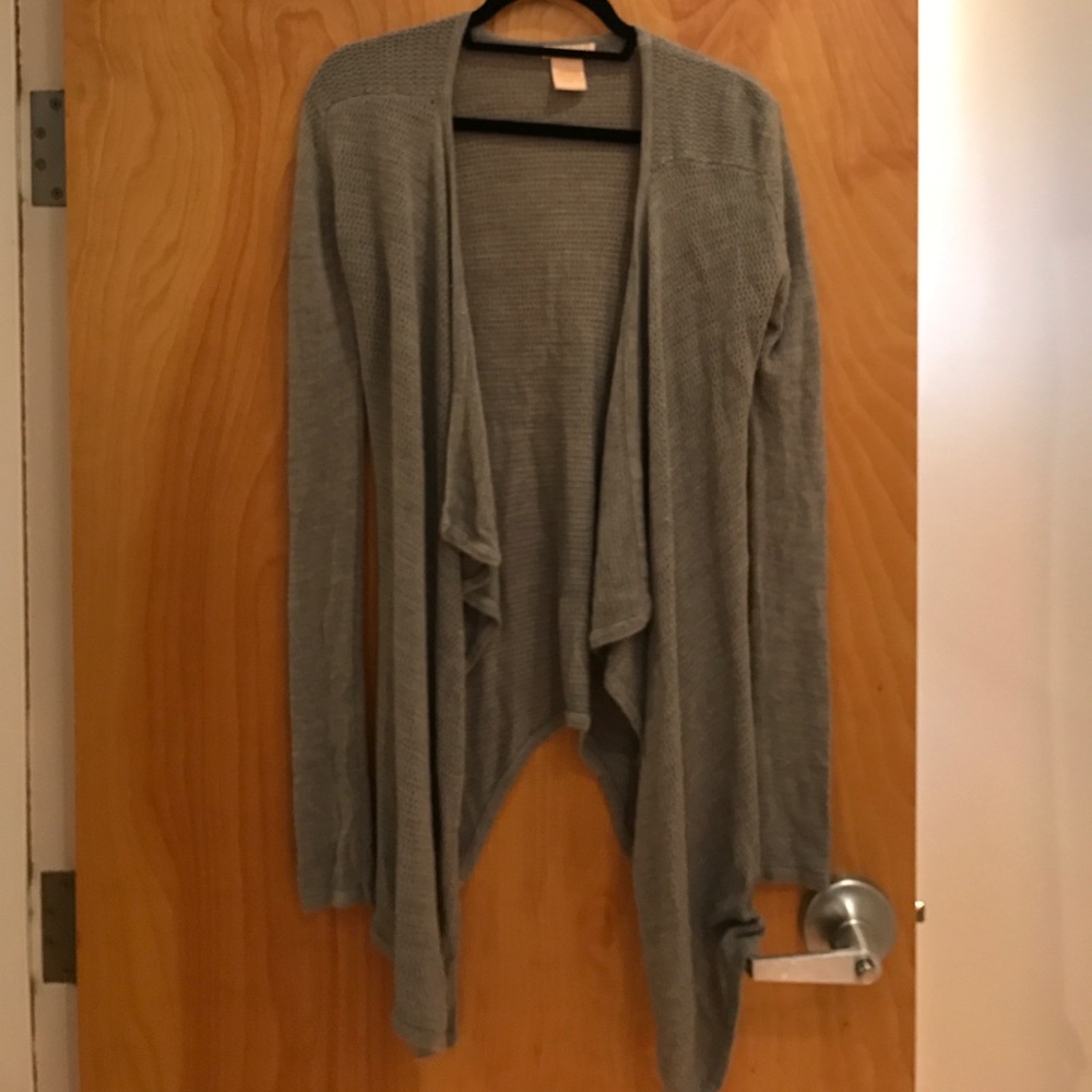 Sweet Romeo gray perforated open sweater