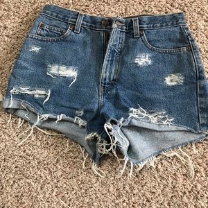 Sloane St. Destroyed Jean Shorts