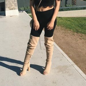 Ego official Peep Toe Thigh High Boots