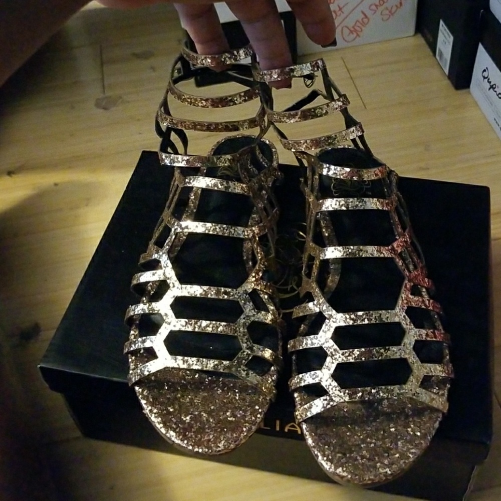Women's Gold Glittery Sandals