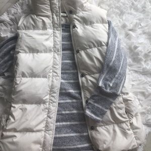 <<J.Crew>> White Down Puffer Vest