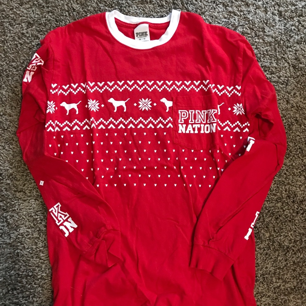 Pink oversized xmas shirt size xsmall - Picture 1 of 1