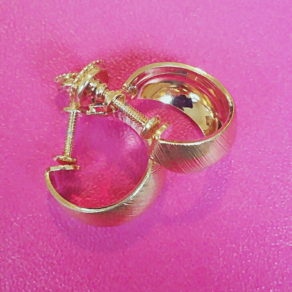 Monet Gold hoops 1/2 inch clip on earrings