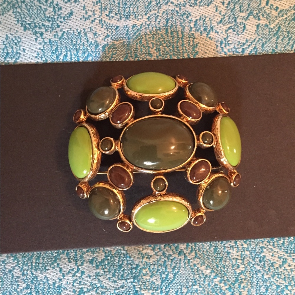 Talbots Retro Green Statement Pin - Picture 2 of 3