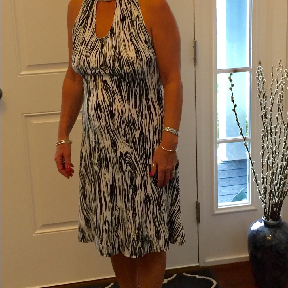 Black and white cocktail dress
