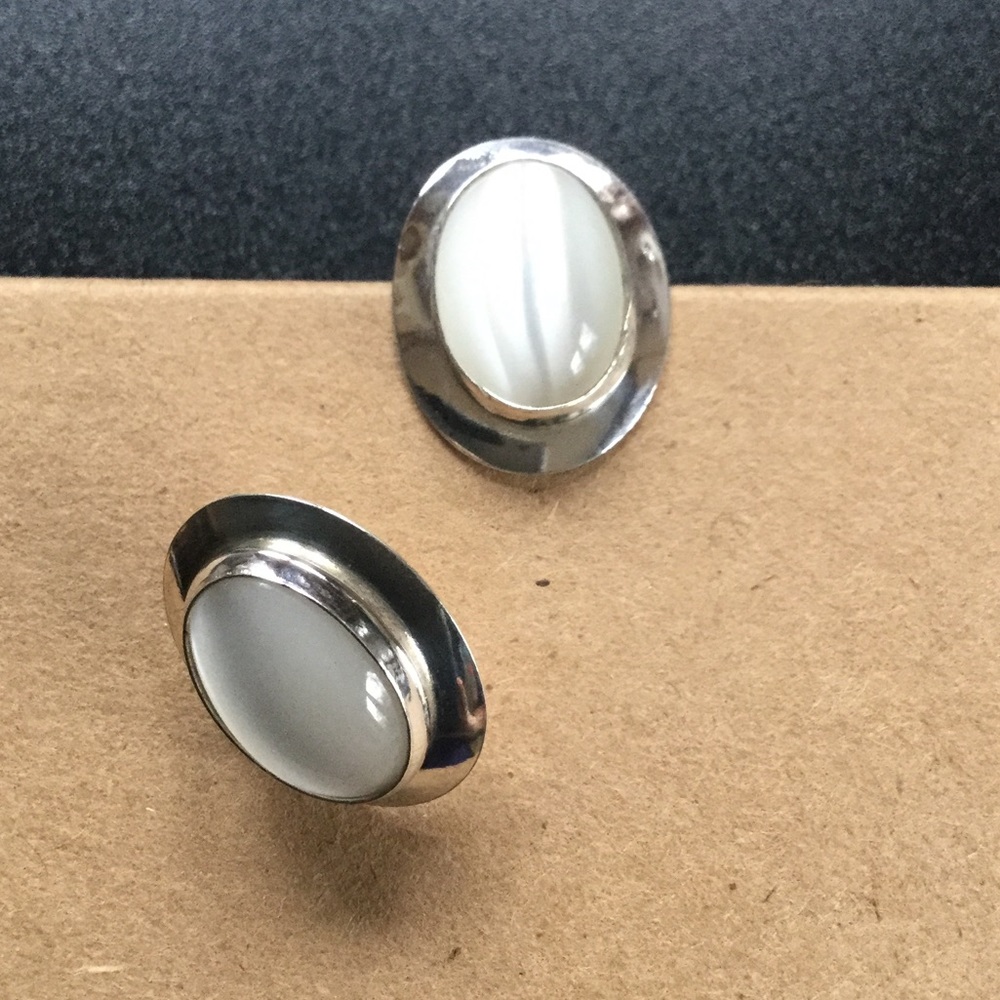 Vintage oval silver posts
