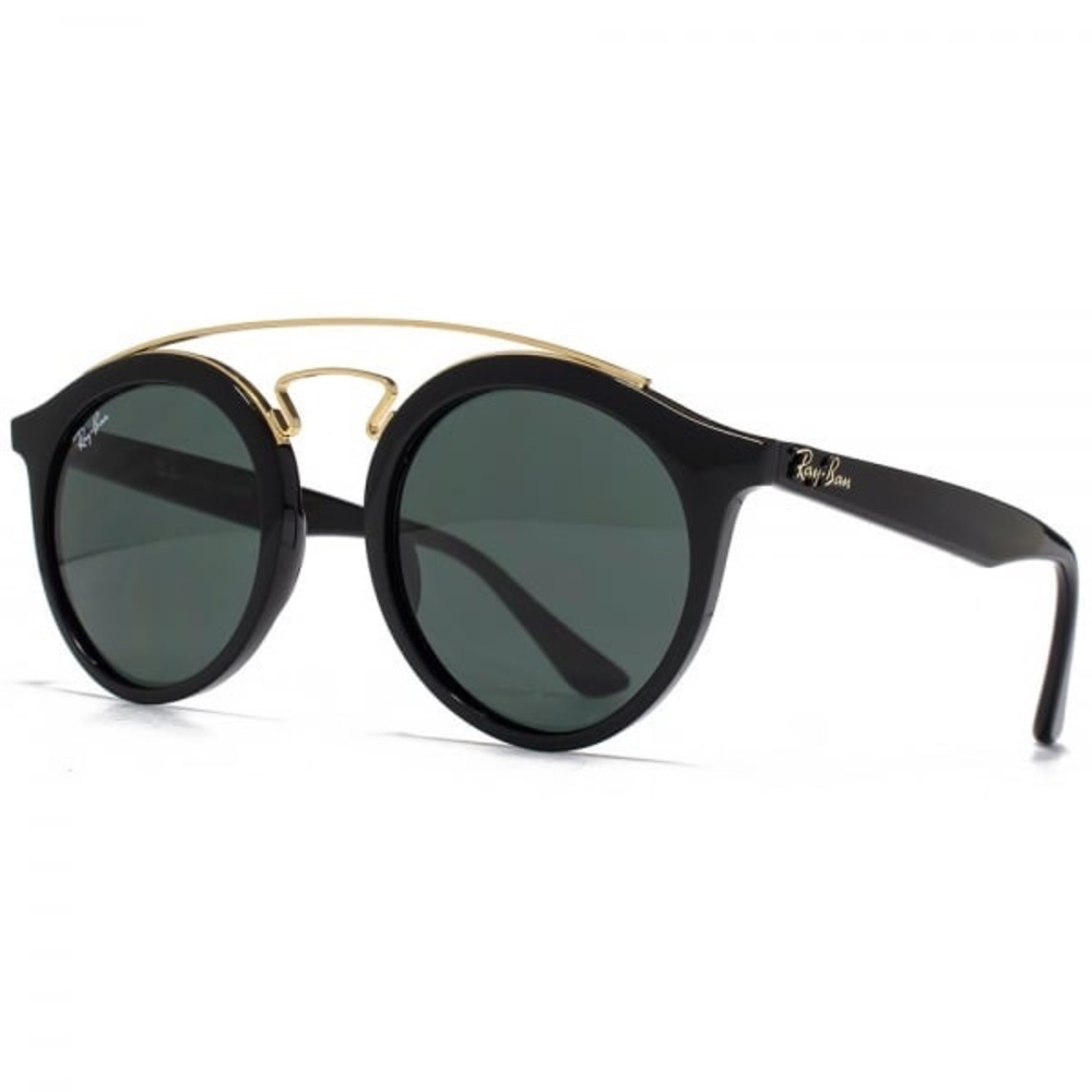 Ray Ban Black Gatsby Glasses with Gold accents