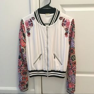 Rebecca Minkoff Floral Bomber Jacket