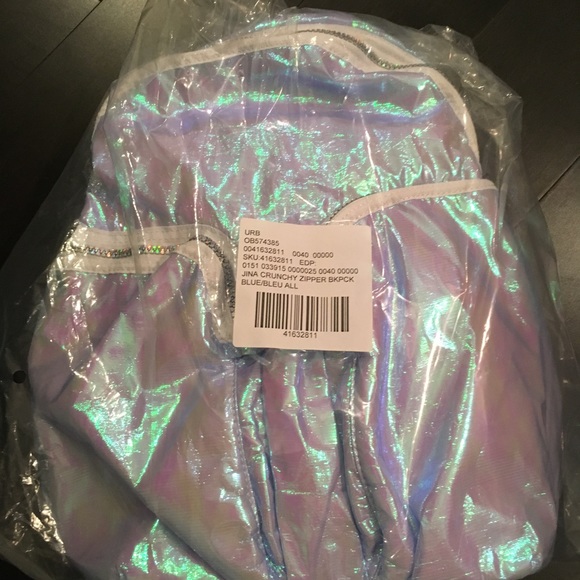 Urban Outfitters Blue Metallic Crinkle Backpack - Picture 5 of 6