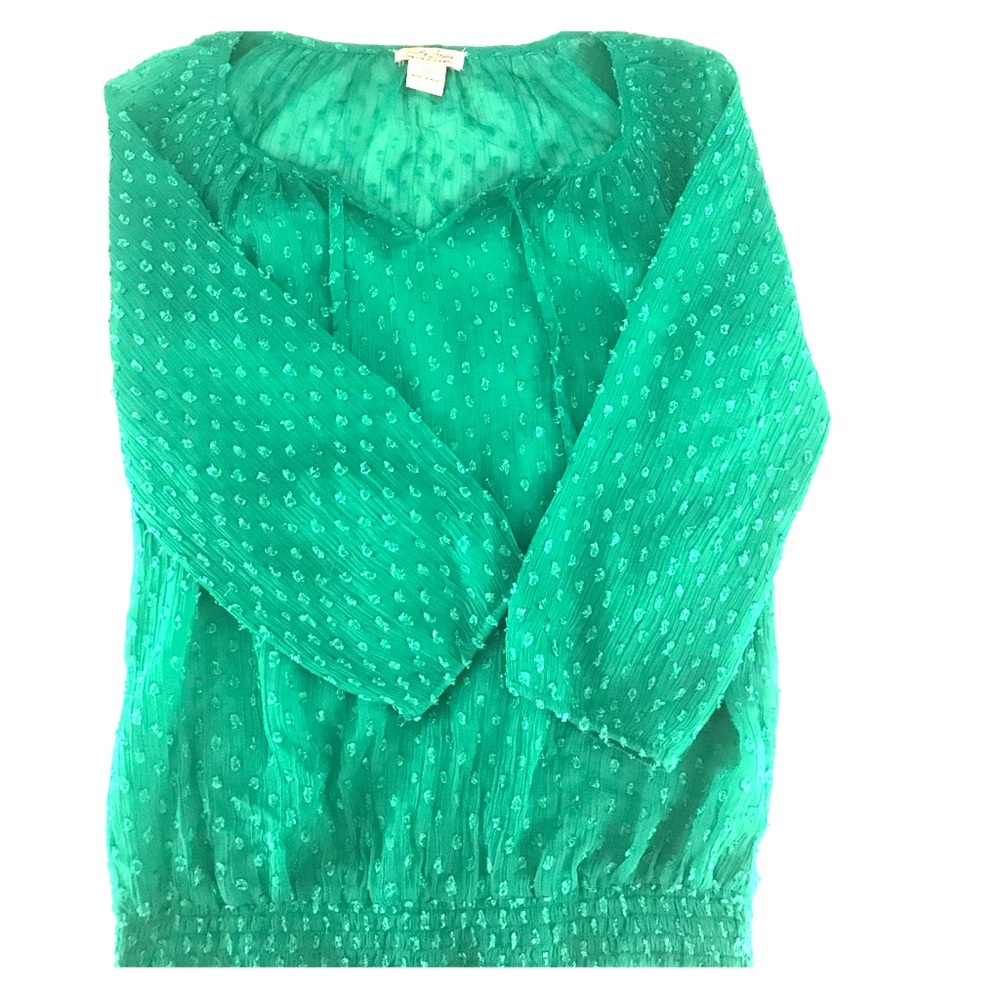 Lucky Brand Sheer 3/4 sleeve top