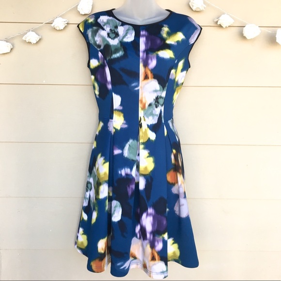 Maggy London Dresses & Skirts - Maggy London • Watercolor Floral Pleated Dress