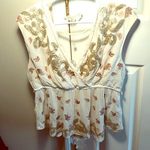 Beaded Free People Crop Top (Size M)