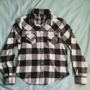 Urban Groove Button Up Black and White Flannel