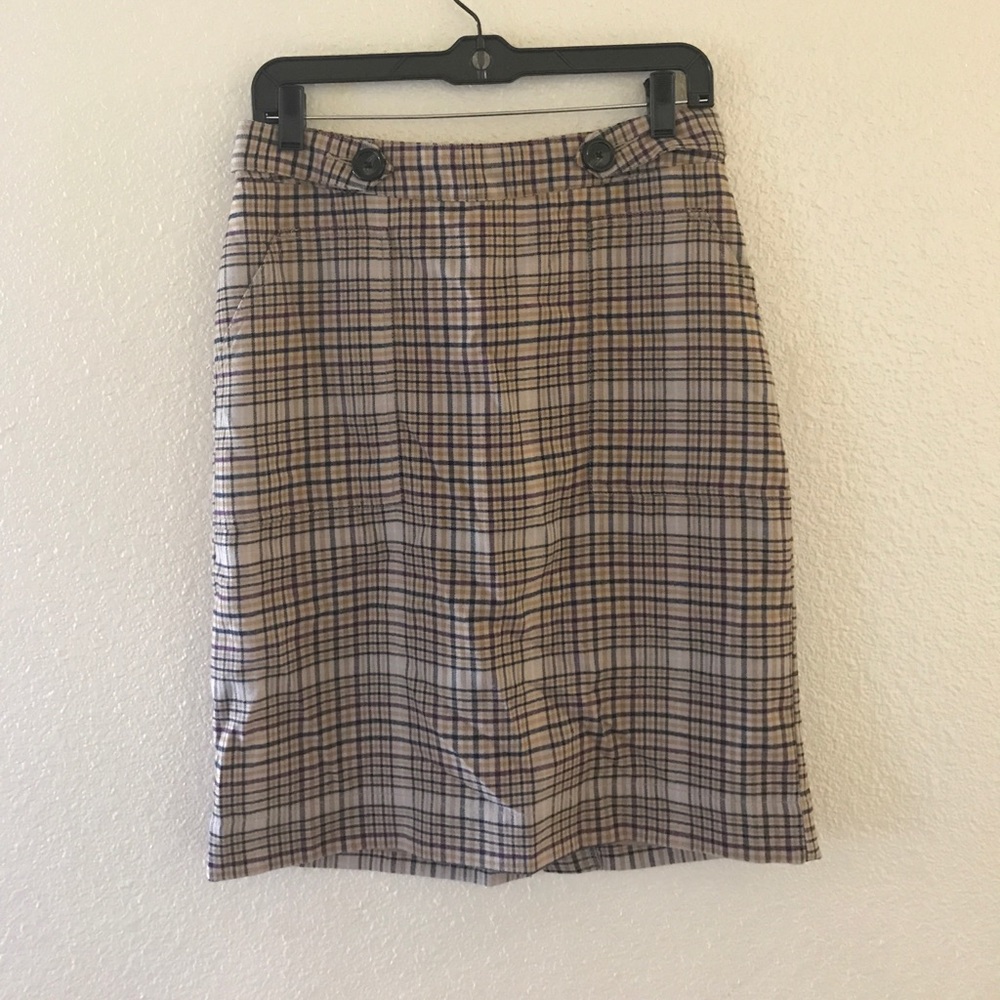 Size 6 Tweed Plaid Skirt
