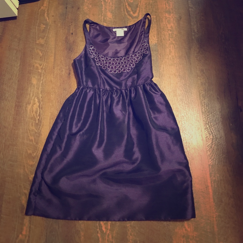 Pretty a line purple dress