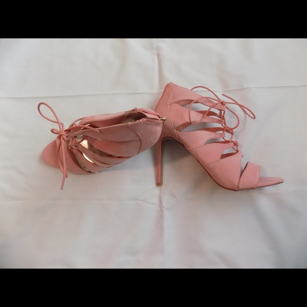 Coral Lace Up Sandals