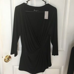 Black Lane Bryant 14/16 faux wrap blouse