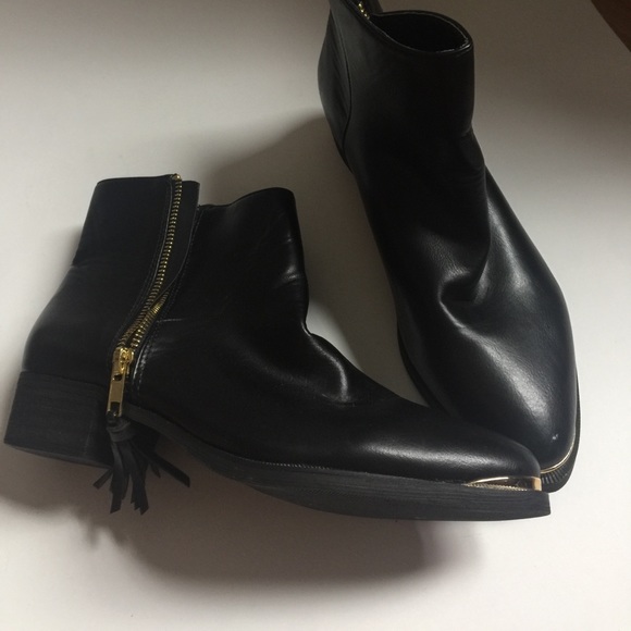 Black leather booties 8.5 - Picture 6 of 6