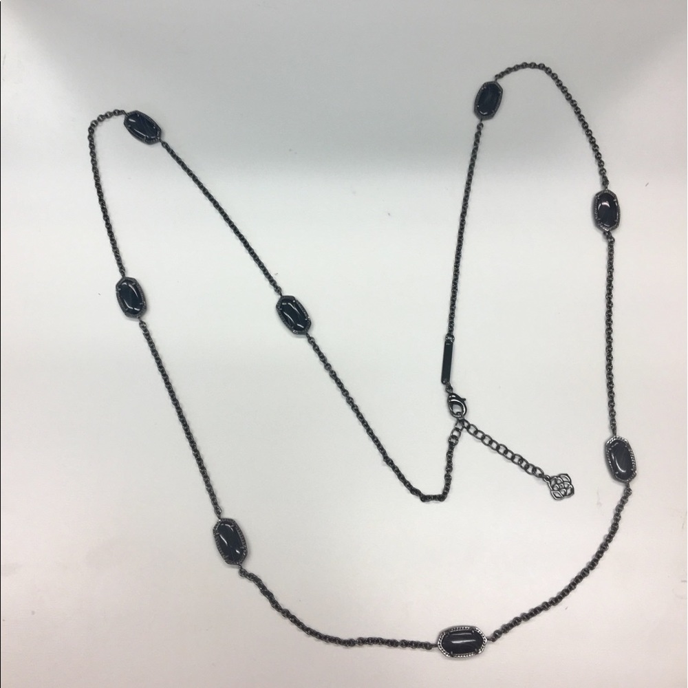 Kendra Scott Kellie Necklace in Gunmetal and Black