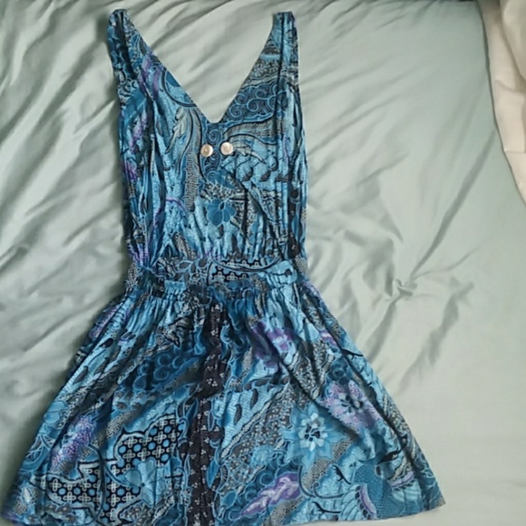 Blue pattern dress - Picture 2 of 4