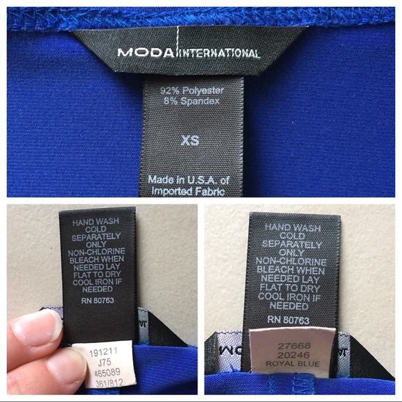 MODA INTERNATIONAL Blue Stretch Wrap Dress size XS - Picture 3 of 5