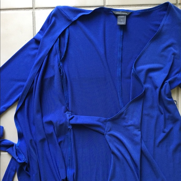 MODA INTERNATIONAL Blue Stretch Wrap Dress size XS - Picture 4 of 5