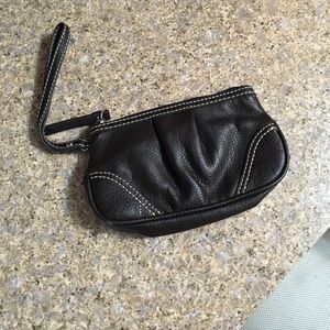 Faux leather clutch