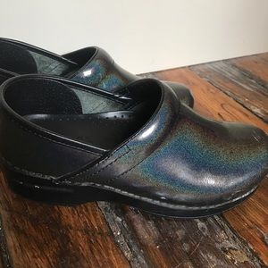 Oil spill patterned Dansko shoes