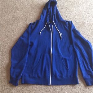 Men’s royal blue DC zip up hoodie sweatshirt