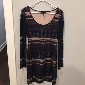 Blue and nude tight dress